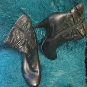Leather stilleto booties